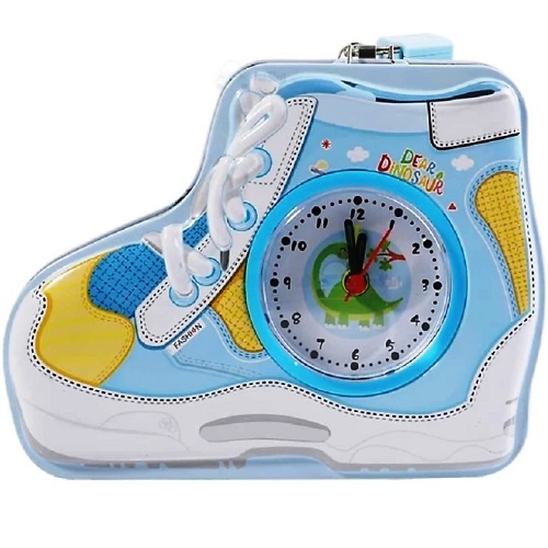 View Product: Shoes piggy bank with clock